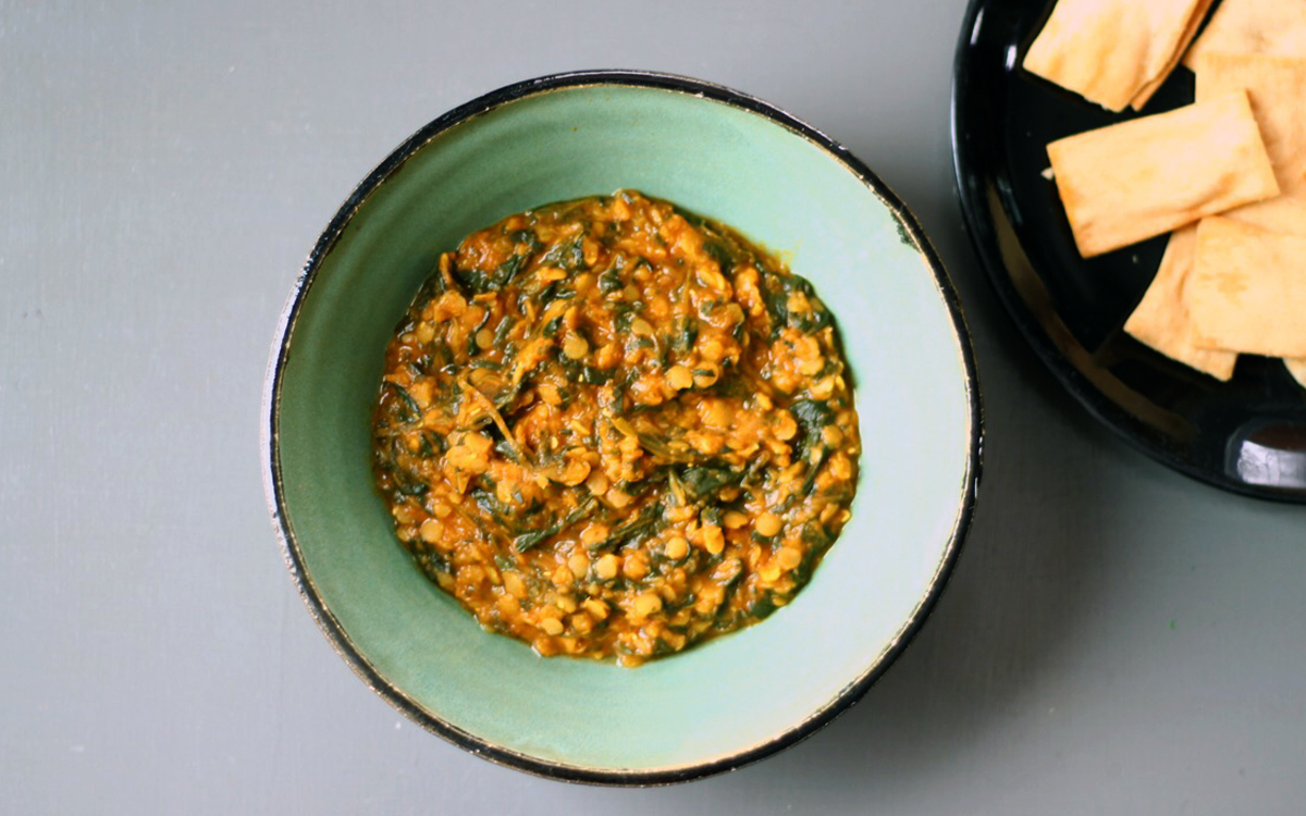 Dal-Palak: Lentils and Spinach