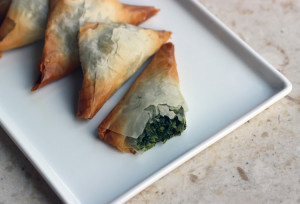 Spanakotiropitakia €“ Spinach and Feta Phyllo Triangles