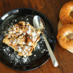 bagel bread pudding on plate