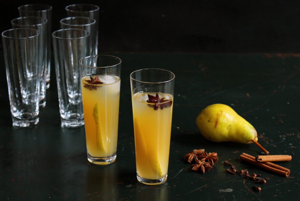 Spiced Pear Winter Sangria. A Make Ahead Holiday Cocktail.