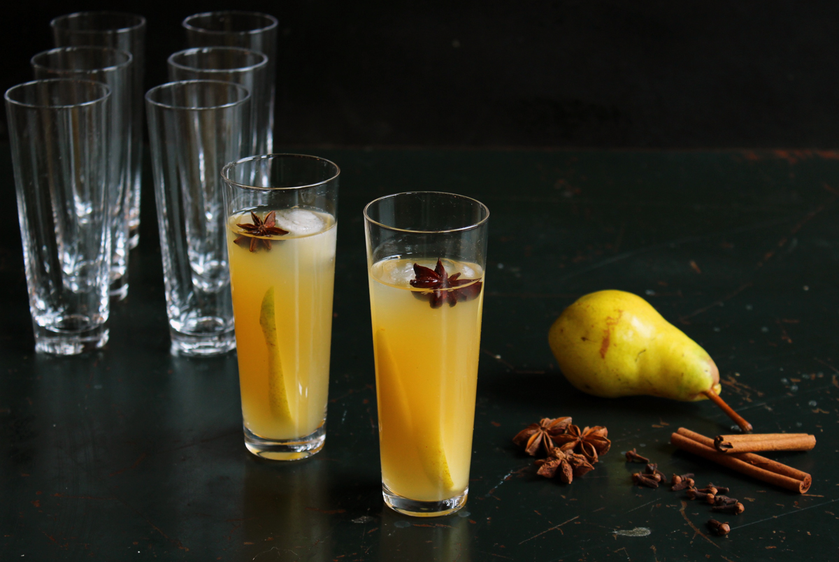 Spiced Pear Winter Sangria. A Make Ahead Holiday Cocktail.